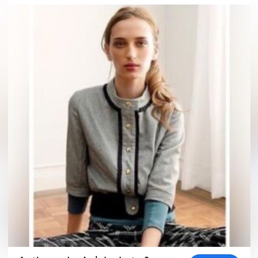 Madchen by Anthropologie Gray Button-Up Jacket with Gold Accents